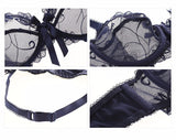 Fashion Embroidery Ultra Thin Transparent Lingerie Bra &  Panties Lace Set ( Colors & Sizes Available)