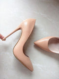 Leather Stilettos High Heels Shoes