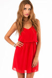 Chiffon V Neck Sleeveless Mini  Beach Party  Dress
