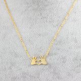 Stainless Steel Chain Double Hand Love Heart Pendants & Necklaces
