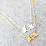 Stainless Steel Chain Double Hand Love Heart Pendants & Necklaces