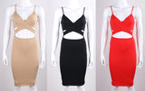 Criss Cross Bodycon Long Sleeve Bandage Party Dress