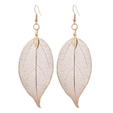 Natural Big Real Leaf Drop Earrings