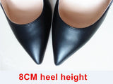 Leather Stilettos High Heels Shoes