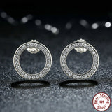 Sterling Silver Forever Circular Stud Earrings