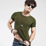 Elastic V neck Men T Shirt