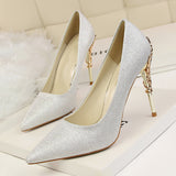 Sexy Pumps Gold Silver Thin Heel High Heel Shoes