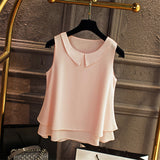 Loose Sleeveless Thin And Light Chiffon Casual Top  Blouse Plus Size