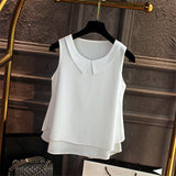 Loose Sleeveless Thin And Light Chiffon Casual Top  Blouse Plus Size