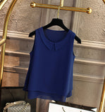 Loose Sleeveless Thin And Light Chiffon Casual Top  Blouse Plus Size