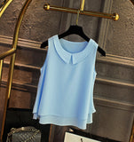 Loose Sleeveless Thin And Light Chiffon Casual Top  Blouse Plus Size
