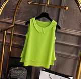 Loose Sleeveless Thin And Light Chiffon Casual Top  Blouse Plus Size