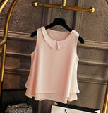 Loose Sleeveless Thin And Light Chiffon Casual Top  Blouse Plus Size