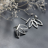Lotus Metal Bar Stud Earrings