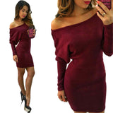 Batwing Sleeve Fashion Off The Shoulder Mini Dress