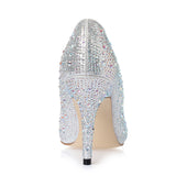 New Rhinestone Cinderella Pointed Toe Crystal High Heels Shoes