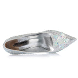 New Rhinestone Cinderella Pointed Toe Crystal High Heels Shoes