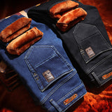 High Quality Elasticity  Slim Trousers Men's Jeans  Plus size