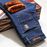 High Quality Elasticity  Slim Trousers Men's Jeans  Plus size