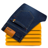 High Quality Elasticity  Slim Trousers Men's Jeans  Plus size