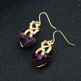 Cubic Zirconia Crystal Heart Drop Earrings