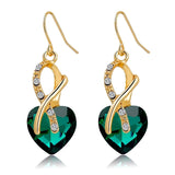 Cubic Zirconia Crystal Heart Drop Earrings