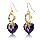 Cubic Zirconia Crystal Heart Drop Earrings