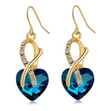 Cubic Zirconia Crystal Heart Drop Earrings