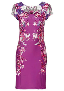 Casual Floral Bodycon Polyester Backless Party Dress