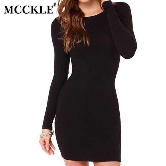 Black & Grey Casual Long Sleeve Bodycon Dress