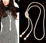 Pearl Long Statement Necklace