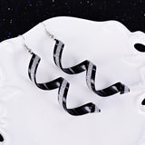 Twist Spiral Long Dangle Drop Earrings