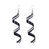 Twist Spiral Long Dangle Drop Earrings
