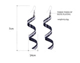 Twist Spiral Long Dangle Drop Earrings