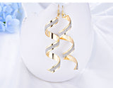 Twist Spiral Long Dangle Drop Earrings