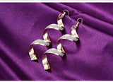 Twist Spiral Long Dangle Drop Earrings